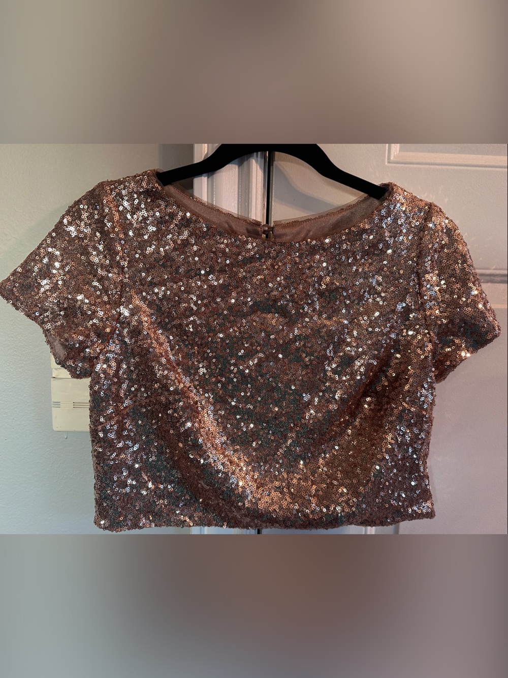 Revelry Rose Gold Sequin Crop Top
